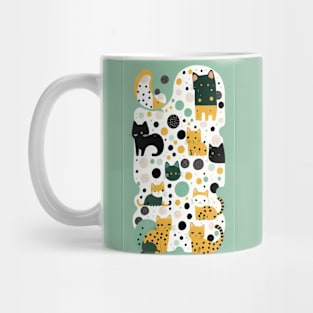 Dot-Delight: Charming Polka Dot Cat Design Mug